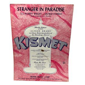 Sheet Music Stranger in Paradise Vintage Piano from Kismet Robert Wright 1953
